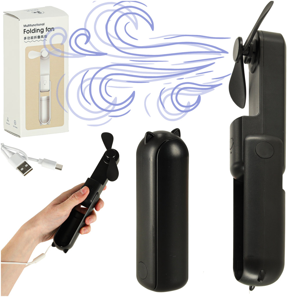 Mini ručný skladací ventilátor – prenosný akumulátorový ventilátor